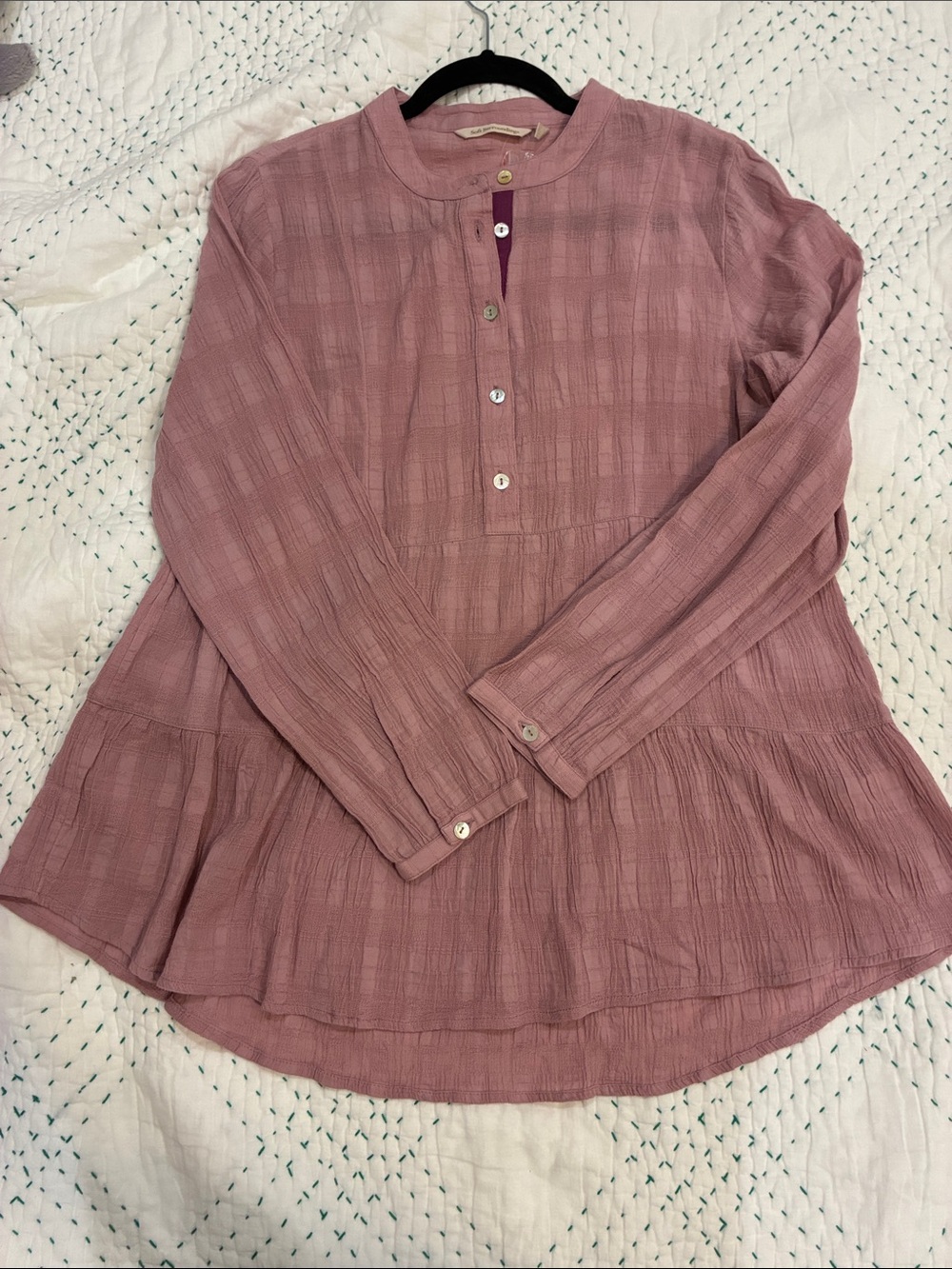 Soft Surroundings Dusty Rose Gauze Cotton Blouse – Size Small, NWT, Feminine